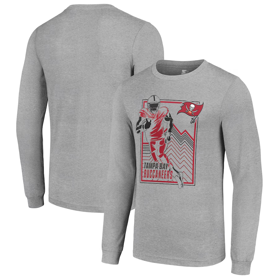 Men Tampa Bay Buccaneers grey 2024 NFL Long sleeve T Shirts